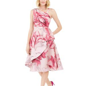 Adrianna Papell Printed Mikado Midi Dress